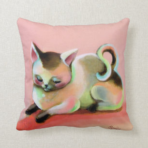 Coussin mignon d'arc-en-ciel de kitsch rose de