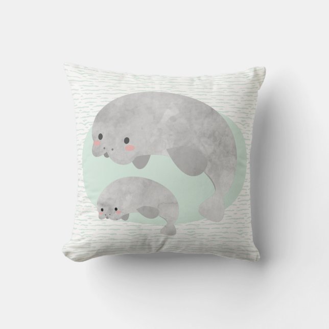 Coussin mignon de crèche de vagues de lamantin de (Recto)