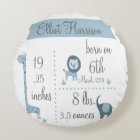 Coussin mignon de faire-part de bébé d'animaux de