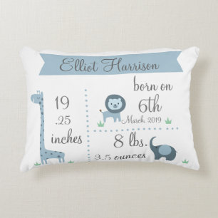 Coussin mignon de faire-part de bébé d'animaux de
