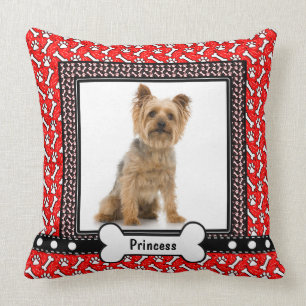 Coussin mignon de Noël du portrait de chien de