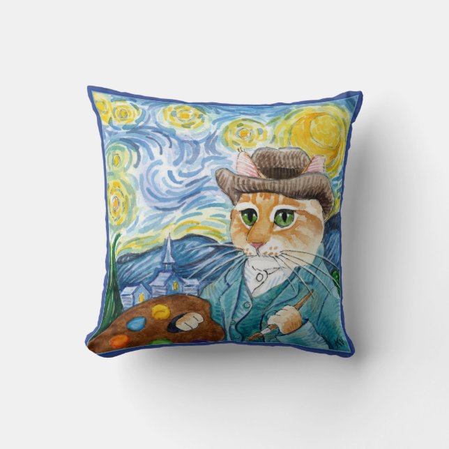 Coussin mignon de nuit étoilée de Van Gogh de (Recto)
