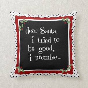 Coussin mignon de vacances, cher père Noël que