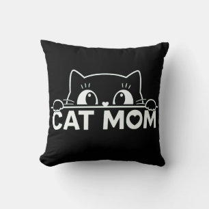 Coussin Mignon design simple femme amateur de chat noir ma