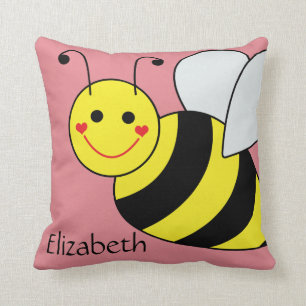 Coussin Mignon gaffez l'abeille personnalisée