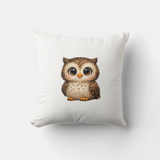 Coussin Mignon Hibou Fluffy Gros Yeux Dessin Animé Art Num