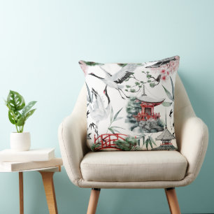 Coussin mignon oiseau carrelé motif
