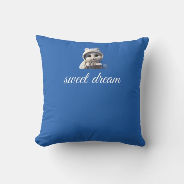 Coussin Mignon ours endormi design (Recto)