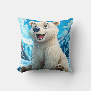 Coussin Mignon Ours Polaire Mignonne Animaux de Dessin Ani