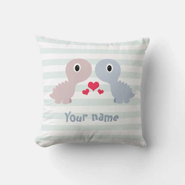 Coussin mignon personnalisé de dinosaures (Recto)