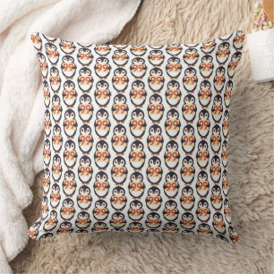 Coussin Mignon pingouin tenant un panneau avec le numéro 9