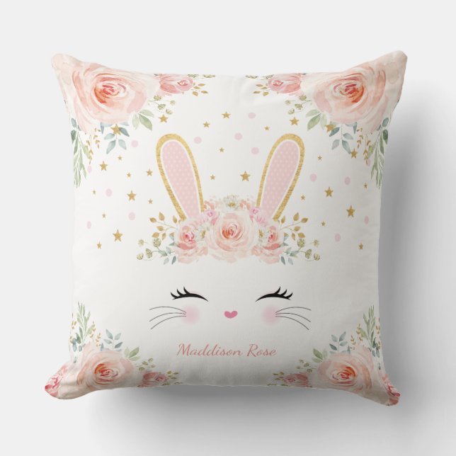 Coussin Mignon rougissent la crèche florale de bébé de (Recto)