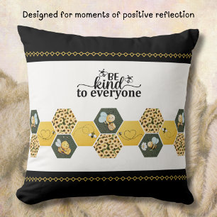 Coussin Mignonne Abeille Aimable Accent en Nid d'Abeille