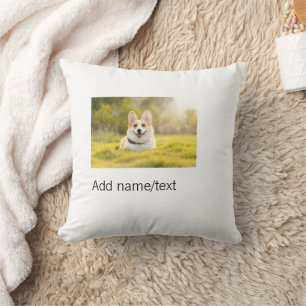 Coussin Mignonne chien animal ajouter nom texte éditable c