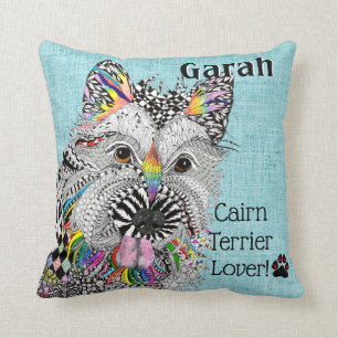 Coussin Mignonne et colorée Cairn Terrier Jeter l'oreiller