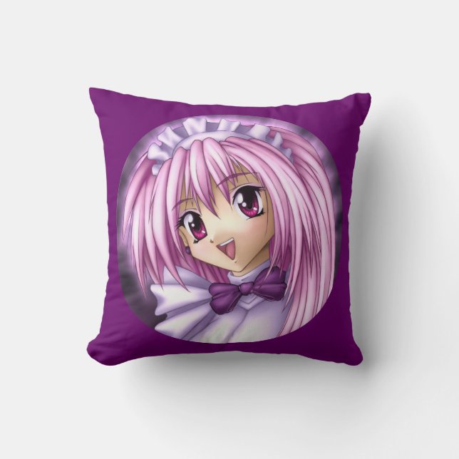 Coussin Mignonne fille Anime (Recto)
