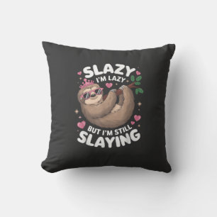 Coussin Mignonne fille tween drôle animal paresseux slay m