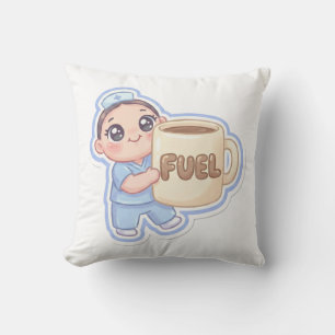 Coussin Mignonne infirmière chibi géante café carburant 