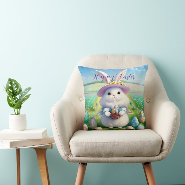 Coussin Mignonne lapin de Pâques 01 (Chaise)