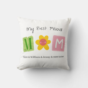 Coussin Mignonne MEILLEURE AMIE MAMAN Noms de famille pers