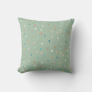 Coussin Mignonne Multicolor Motif Dotty Sur Sage Green