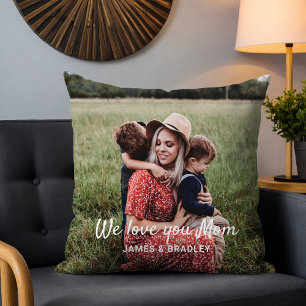 Coussin Mignonne NOUS VOUS AIMONS MAMAN Fête des Mères Pho
