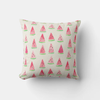Coussin Mignonne pastèque : motif d'aquarelle transparente