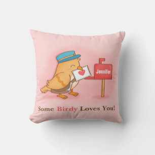 Coussin Mignonne Postman Birdy Un Birdy Vous Aime