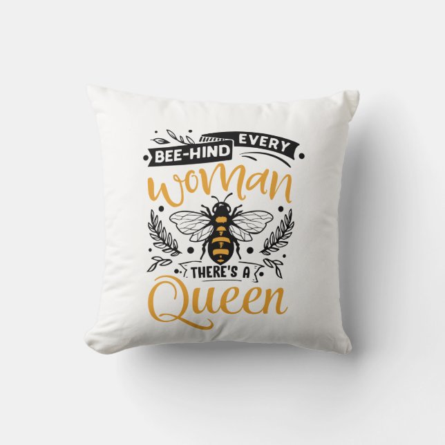 Coussin mignonne reine aimée des abeilles mot art (Recto)