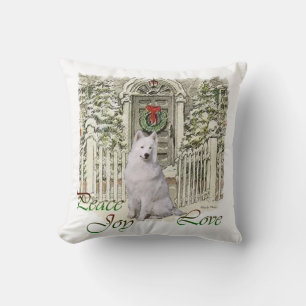 Coussin Mignonne Samoyed Amateurs Noël