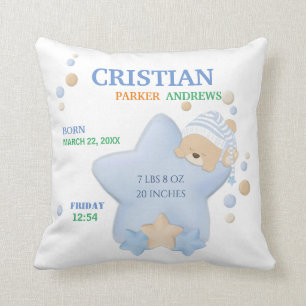 Coussin Mignonne Sleeping Teddy Ours Bébé Garçon Stats de