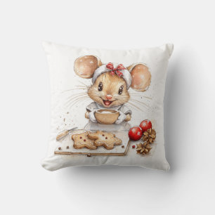 Coussin Mignonne souris Chef Noël