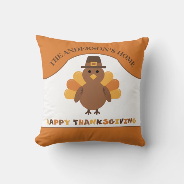 Coussin Mignonne Turquie Thanksgiving (Recto)