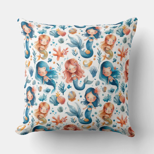 Coussin Mignonnes d'aquarelle pour les enfants (Recto)
