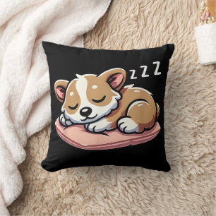 Coussin Mignons Amoureux des Animaux Endormis Welsh Corgi