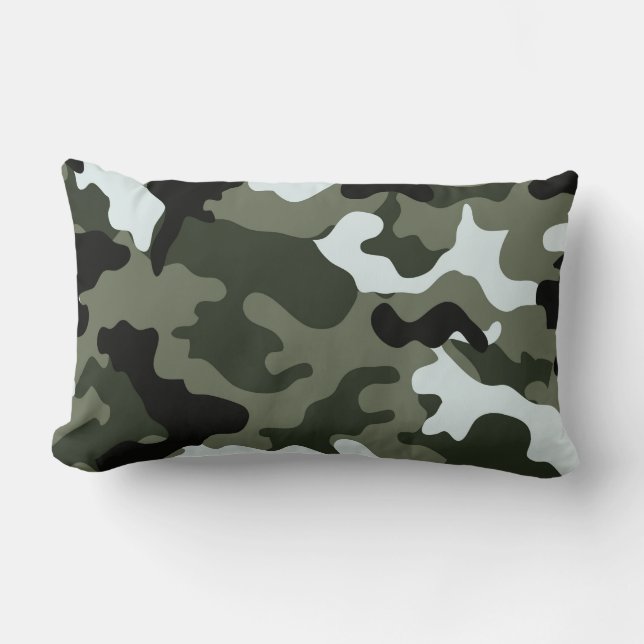 Coussin Militaire Vert Camo Lumbar. (Recto)