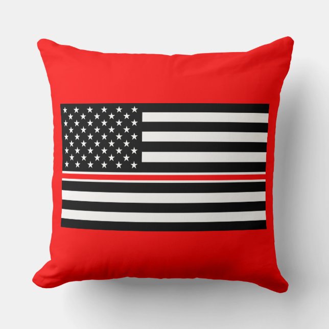 Coussin Mince Red Line Drapeau : Mémorial du héros des pom (Recto)