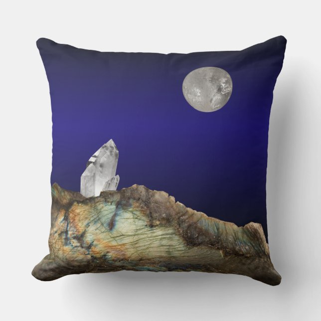 Coussin Minéraux pierres de taille paysage quartz lune (Recto)
