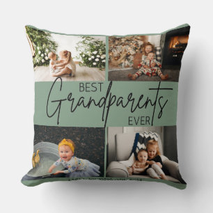 Coussin Mini Chic Vert Meilleur Grand-Parents Photo