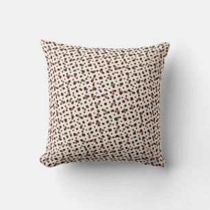 Coussin Mini Points Napolitains-Oreiller 3-Brown-Blanc-Sq