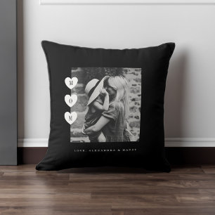 Coussin Minimal Black & White Maman Love Photo Keepsaké