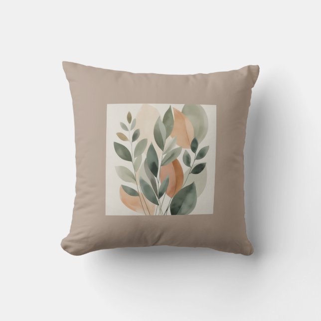 Coussin Minimal Botanical Leaf Pattern pillows (Recto)