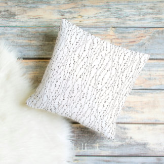 Coussin Minimal Neutral Vine Pattern