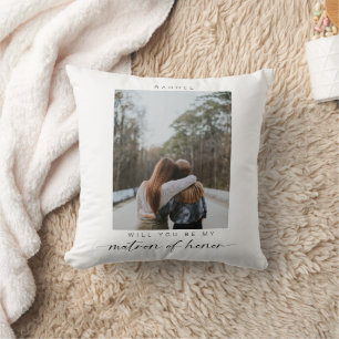Coussin Minimal Serez-vous mon chef d'honneur Photo Chic