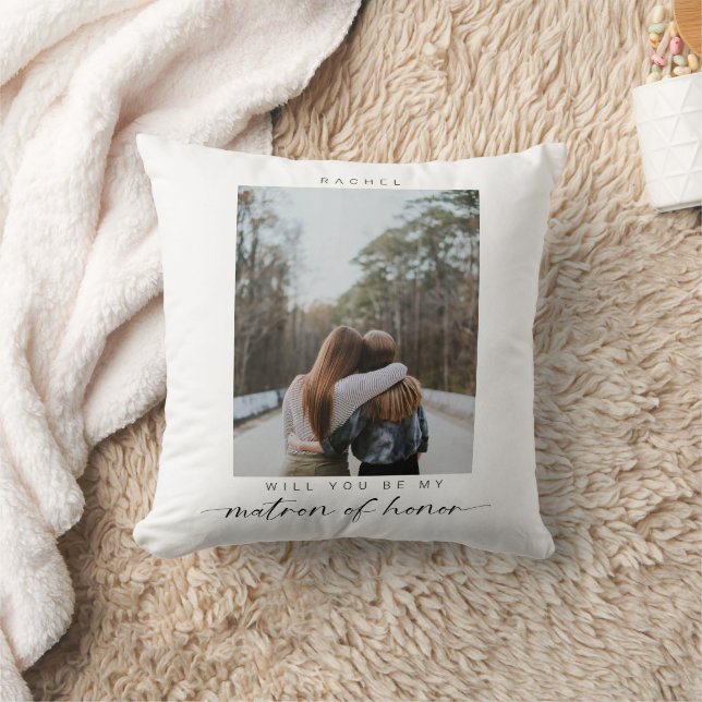 Coussin Minimal Serez-vous mon chef d'honneur Photo Chic (Couverture)