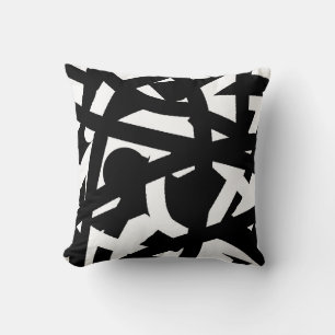 Coussin Minimalisme Abstrait Art Motif noir blanc
