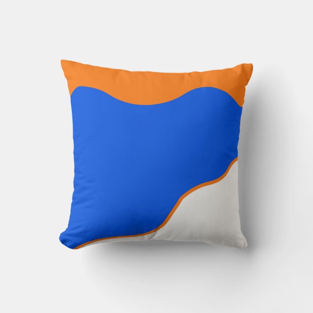 Coussin Minimalisme Art Abstrait Pastel Orange Bleu (Recto)