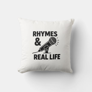 Coussin Minimalist Black & White “RHYPES & REAL LIFE” Micr