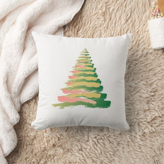 Coussin Minimalist Brushstroke Christmas Tree (Couverture)
