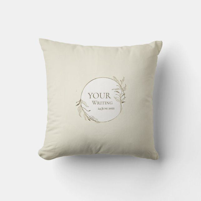 Coussin Minimalist Golden Botanical Foliage (Recto)